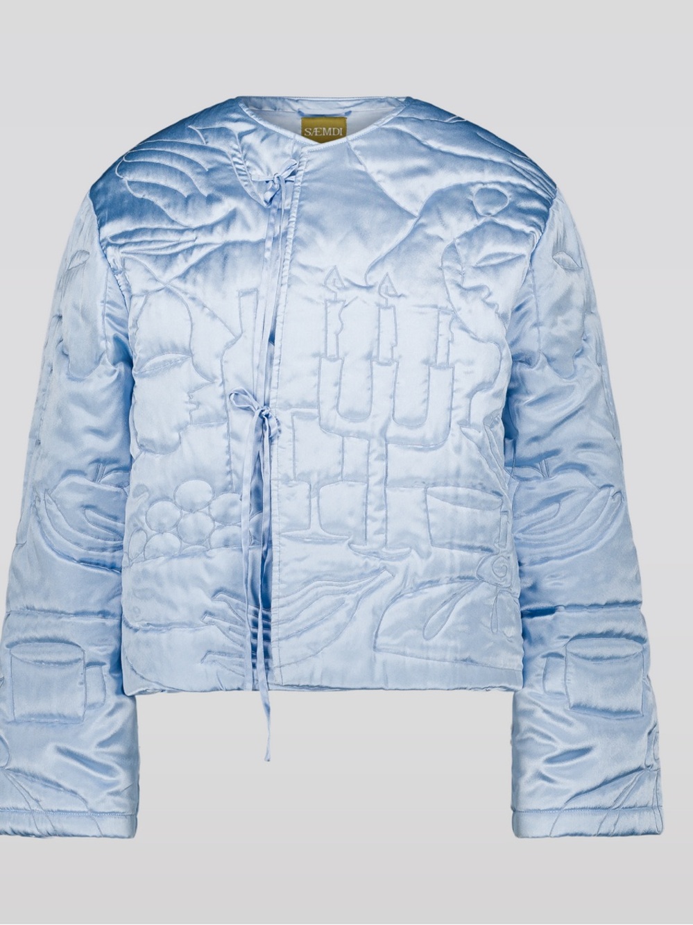 SAEMDI IRIS EMROIDERED SATIN JACKET SIZE SMALL - Picture 2 of 7